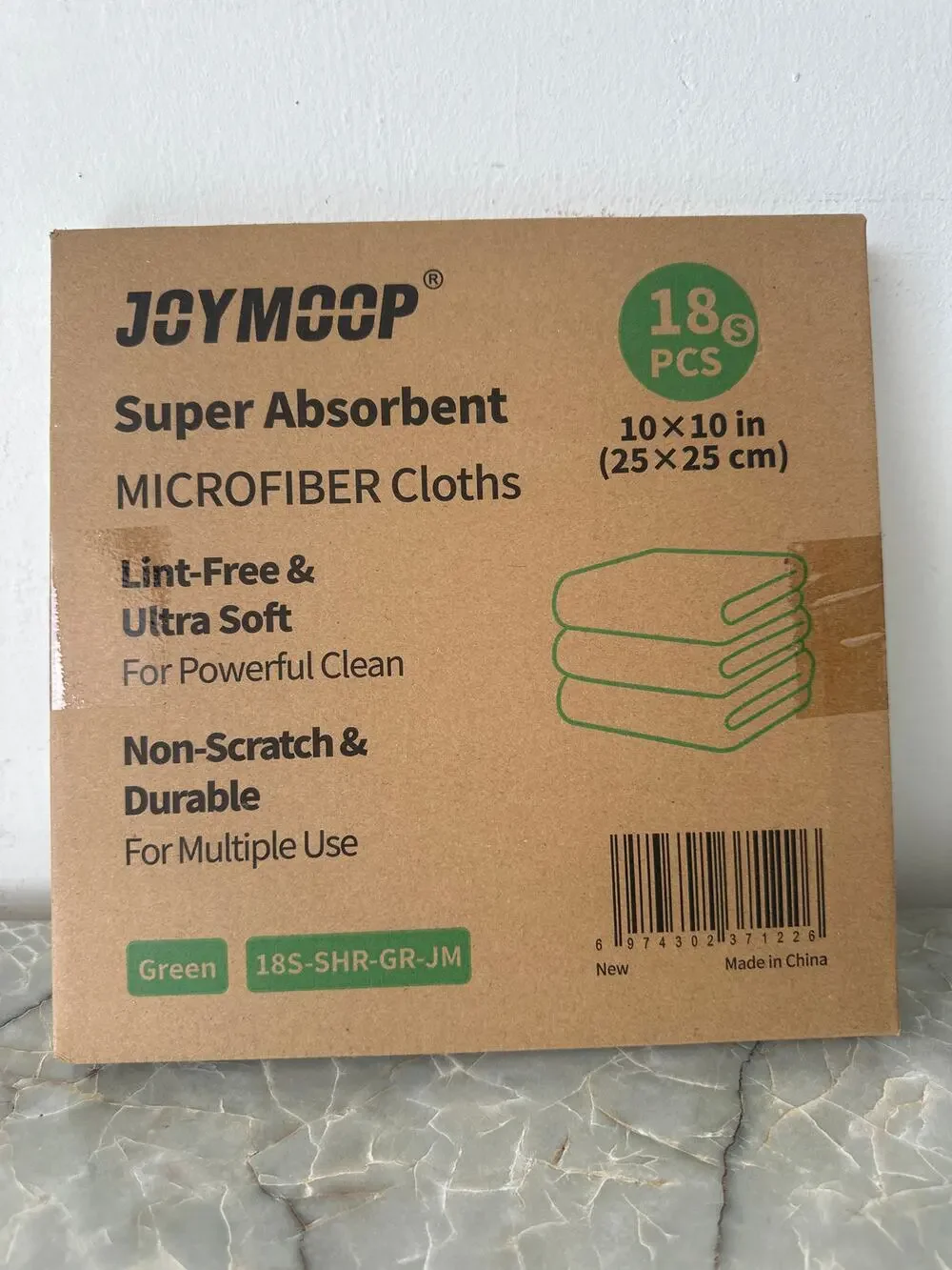 18 Pack- Microfiber, Super Absorbent Towels for Cleaning, Reusable Cloths- Green